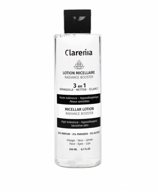 CLARENIA EAU MICELLARE RADIANCE BOOSTER 3EN1, 200ML