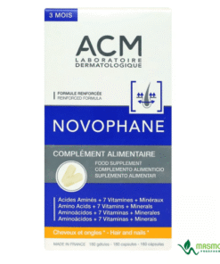 ACM NOVOPHANE CHEVEUX ET ONGLES 180 GELULES CURE 3 MOIS ( 3EME MOIS OFFERT)
